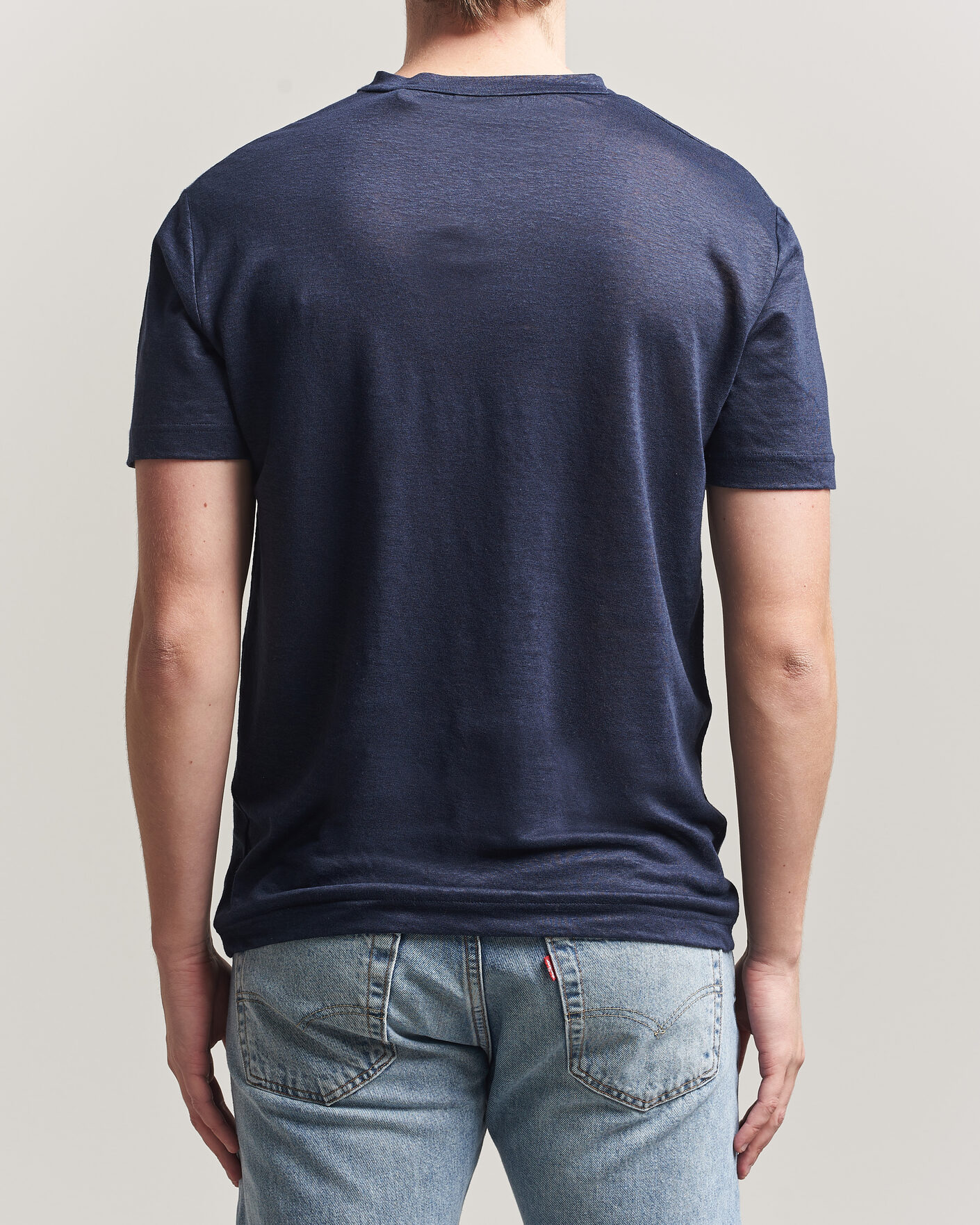 Homme | T-shirts | Gant | Linen T-Shirt Evening Blue