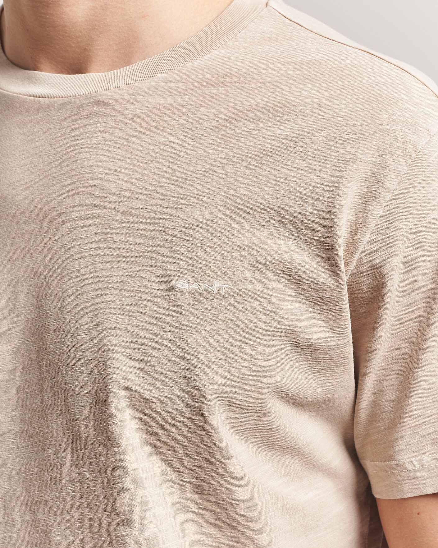 Homme | T-shirts | Gant | Washed Slub T-Shirt Oat Beige