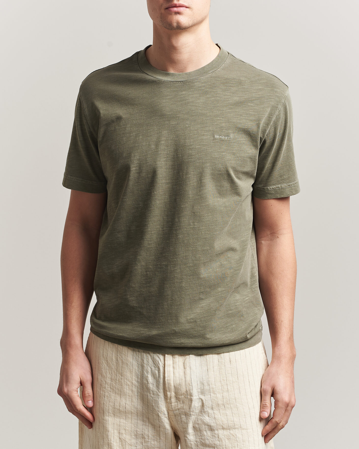 Homme | T-shirts | Gant | Washed Slub T-Shirt Dry Herb Green