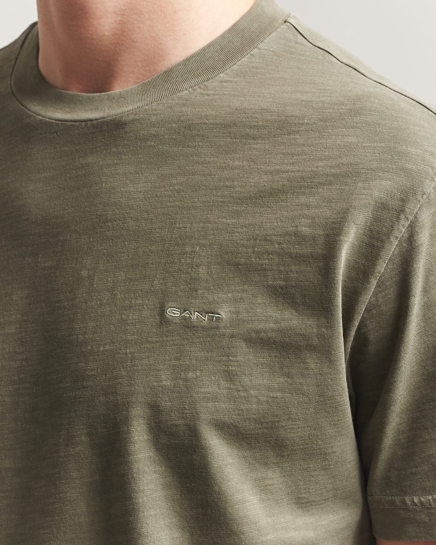 Homme | T-shirts | Gant | Washed Slub T-Shirt Dry Herb Green