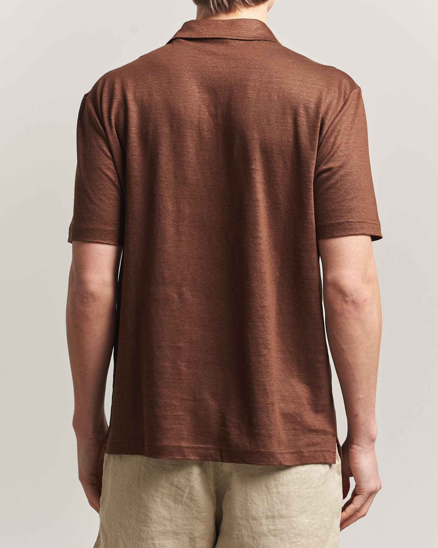 Homme | Polos | GANT | Linen Polo Mahogany Brown