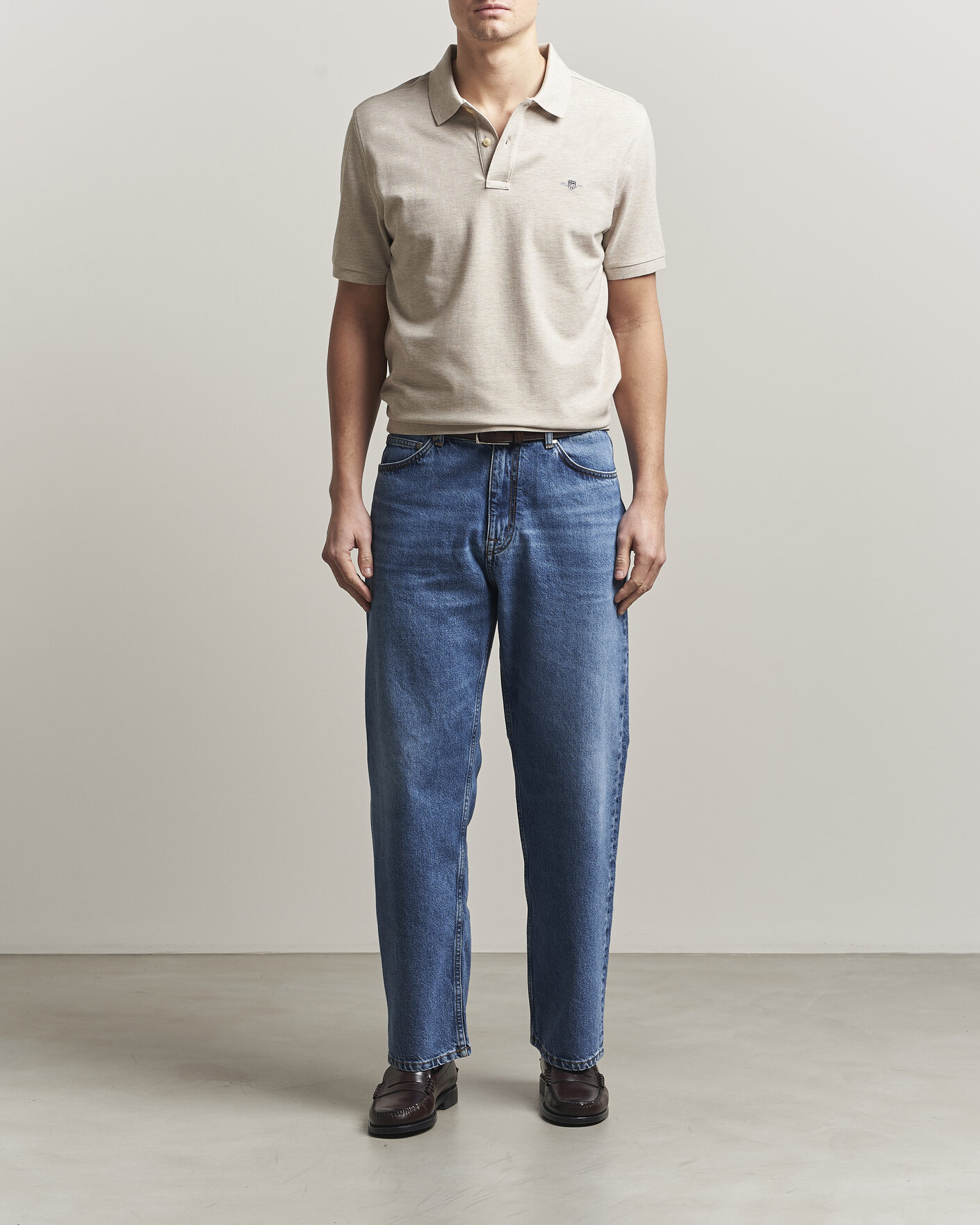 Homme | Polos | Gant | The Original Polo Oat Melange