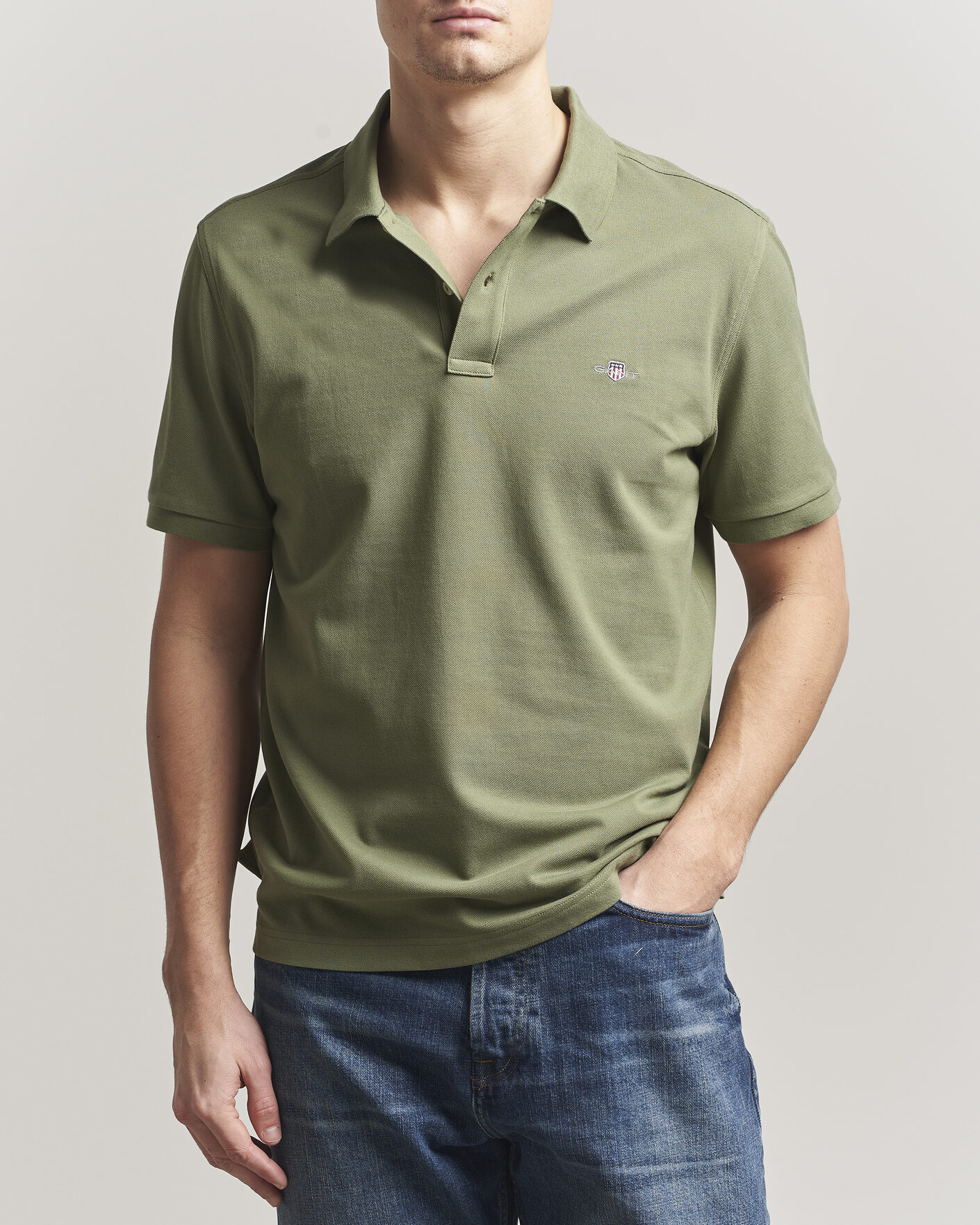 Homme | Polos | GANT | The Original Polo Dry Herb Green