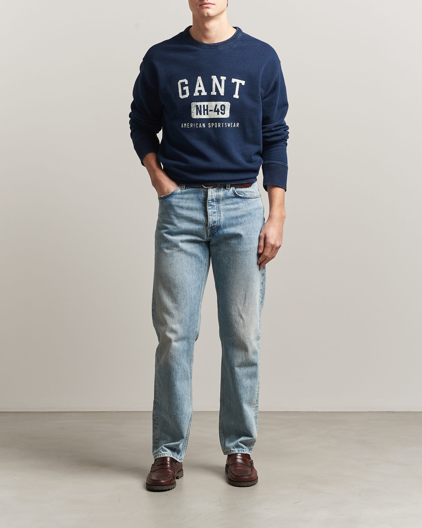 Homme | Pulls Et Tricots | GANT | Indigo Graphic Sweatshirt Dark Blue