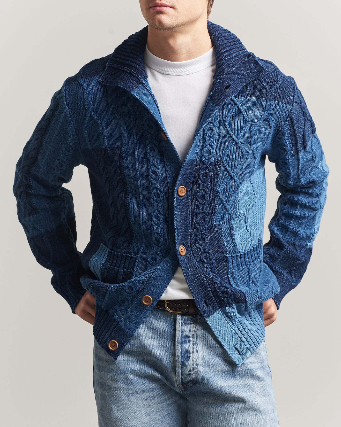 Homme | Pulls Et Tricots | Gant | Indigo Cotton Cable Cardigan Rich Navy