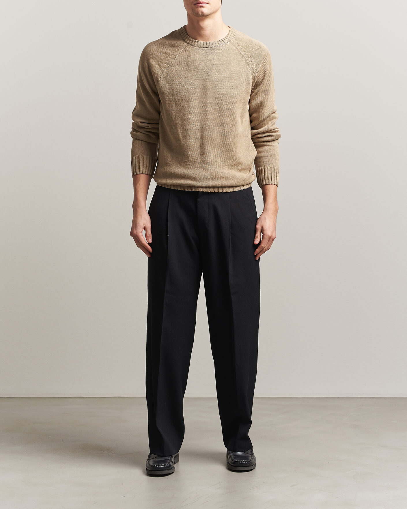 Homme | Pulls Et Tricots | Gant | Linen/Cotton Crew Neck Sweater Dark Khaki
