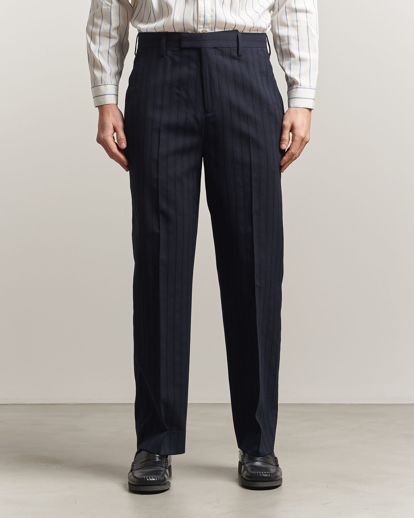 Homme | Pantalons | Gant | Tonal Pinstriped Suit Pants Evening Blue