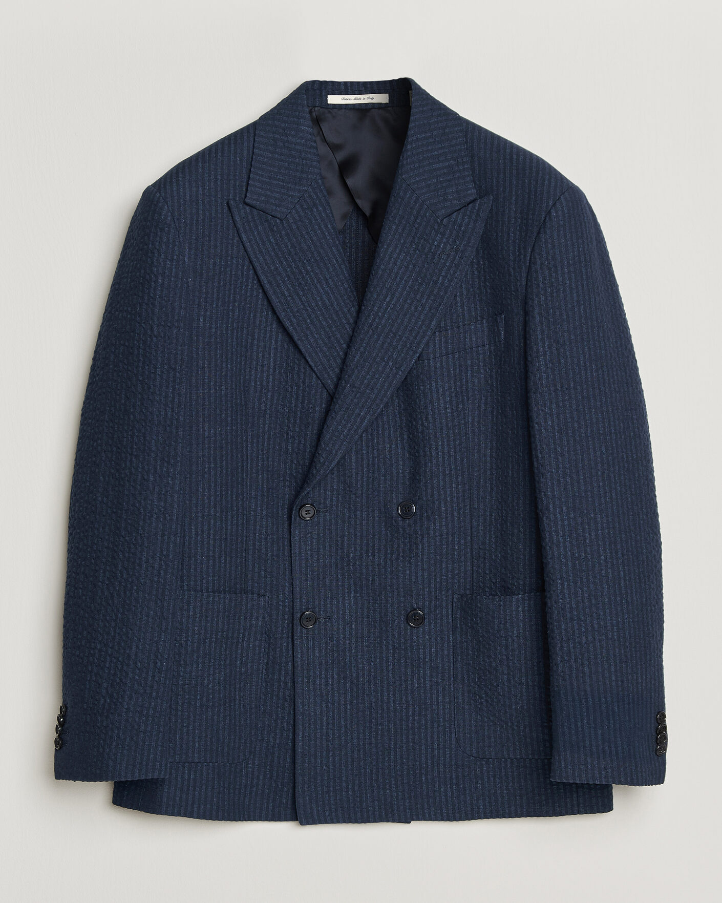 Homme | Blazers | Gant | Linen Indigo Seersucker Blazer Bid Blue