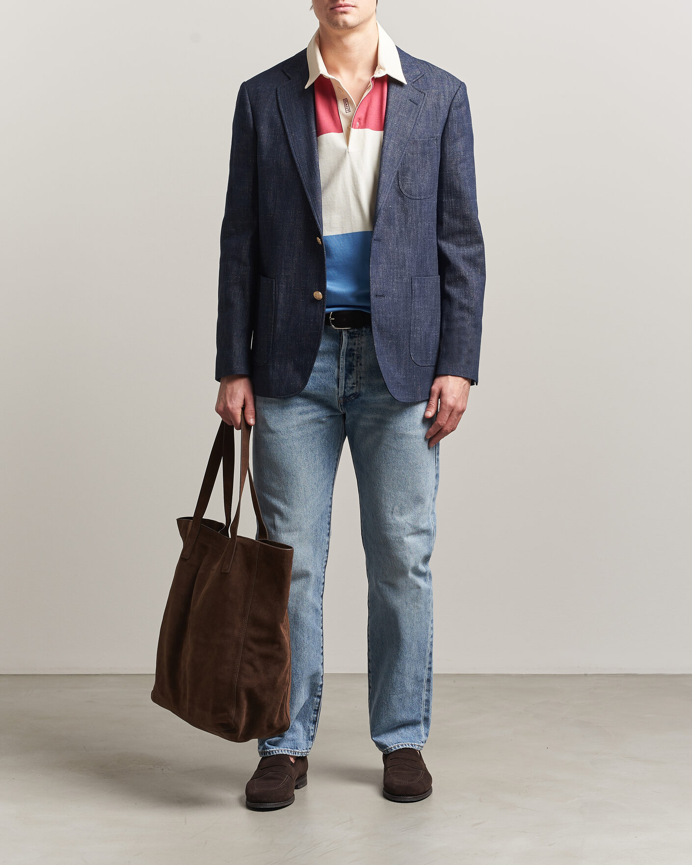 Homme | Blazers | Gant | Cotton Indigo Club Blazer Dark Blue Raw