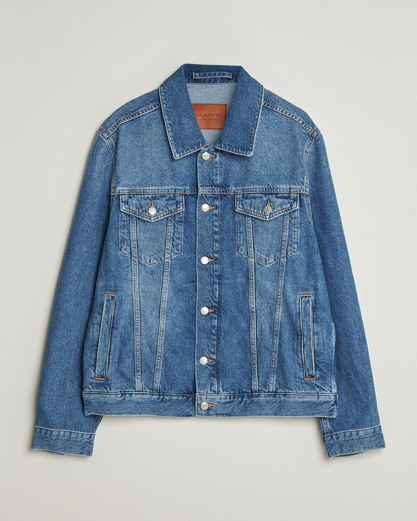 Homme | Manteaux Et Vestes | Gant | Denim Trucker Jacket Mid Blue