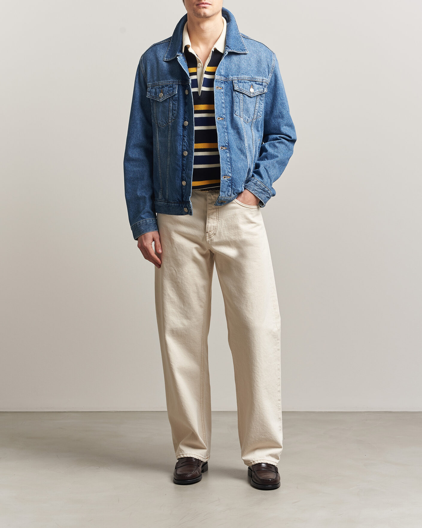 Homme | Manteaux Et Vestes | Gant | Denim Trucker Jacket Mid Blue