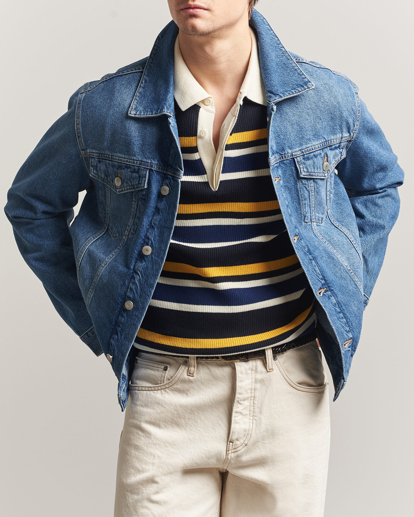 Homme | Manteaux Et Vestes | Gant | Denim Trucker Jacket Mid Blue