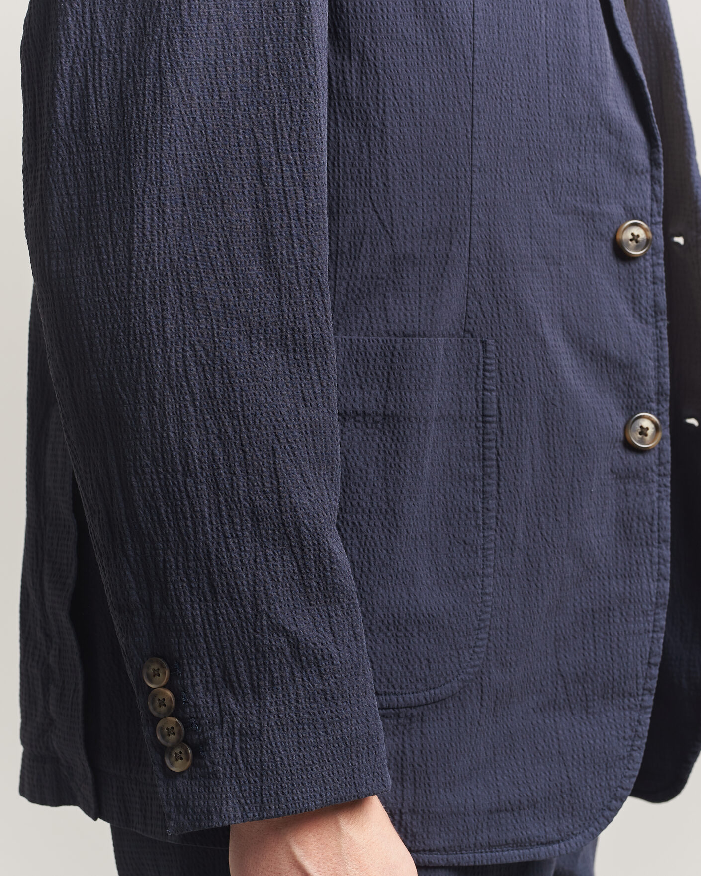 Homme | Blazers | Gant | Garment Dyed Seersucker Blazer Evening Blue