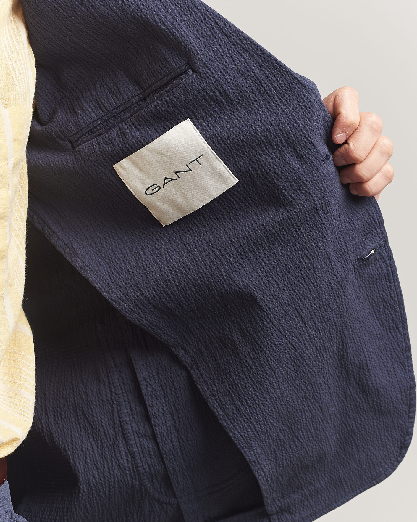 Homme | Blazers | Gant | Garment Dyed Seersucker Blazer Evening Blue