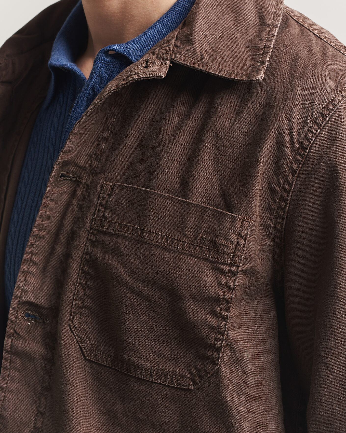 Homme | Chemises | Gant | Regular Fit Cotton/Linen Overshirt Rich Brown