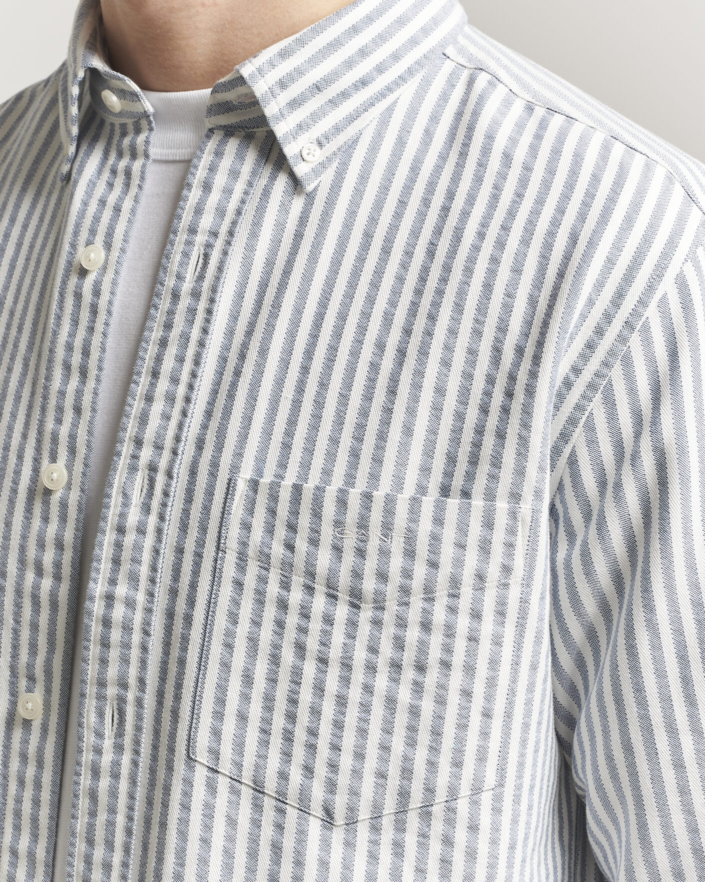 Homme | Chemises | GANT | Regular Fit Textured Striped Shirt Vintage Blue