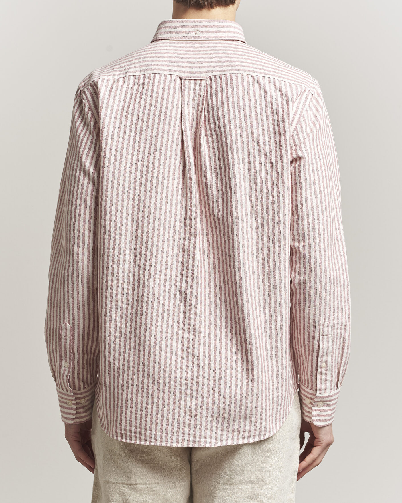 Homme | Chemises | GANT | Regular Fit Textured Striped Shirt Rose Red