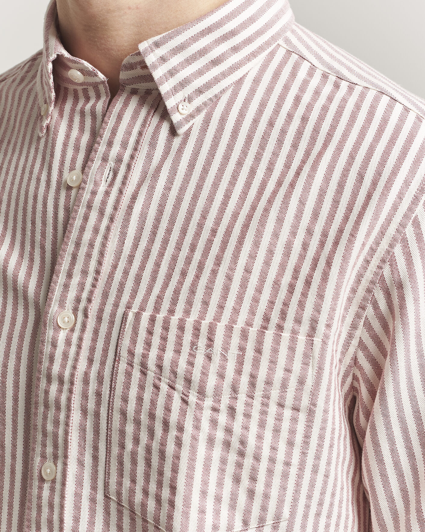 Homme | Chemises | Gant | Regular Fit Textured Striped Shirt Rose Red