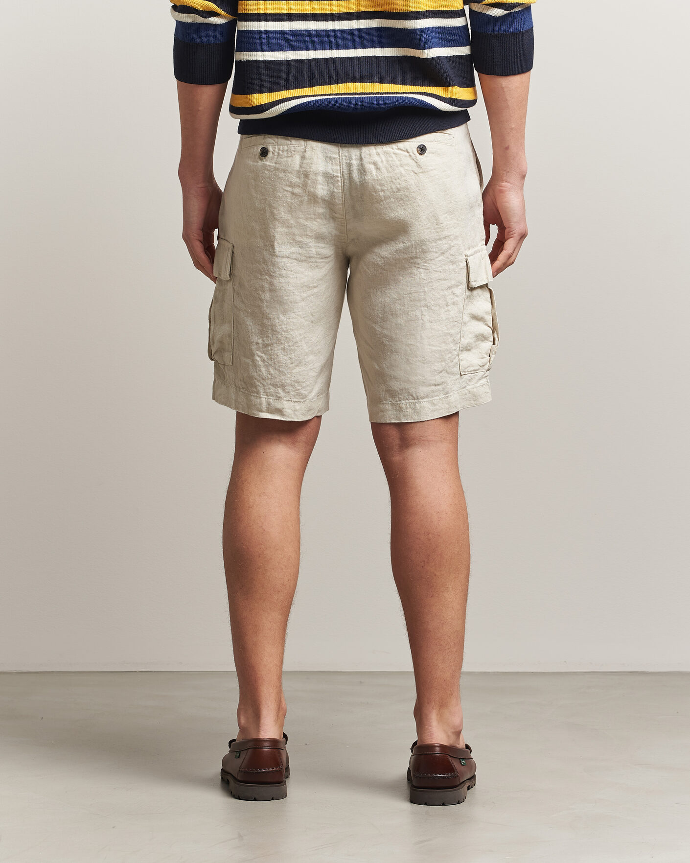 Homme | Shorts | GANT | Regular Fit Linen Cargo Shorts Sand
