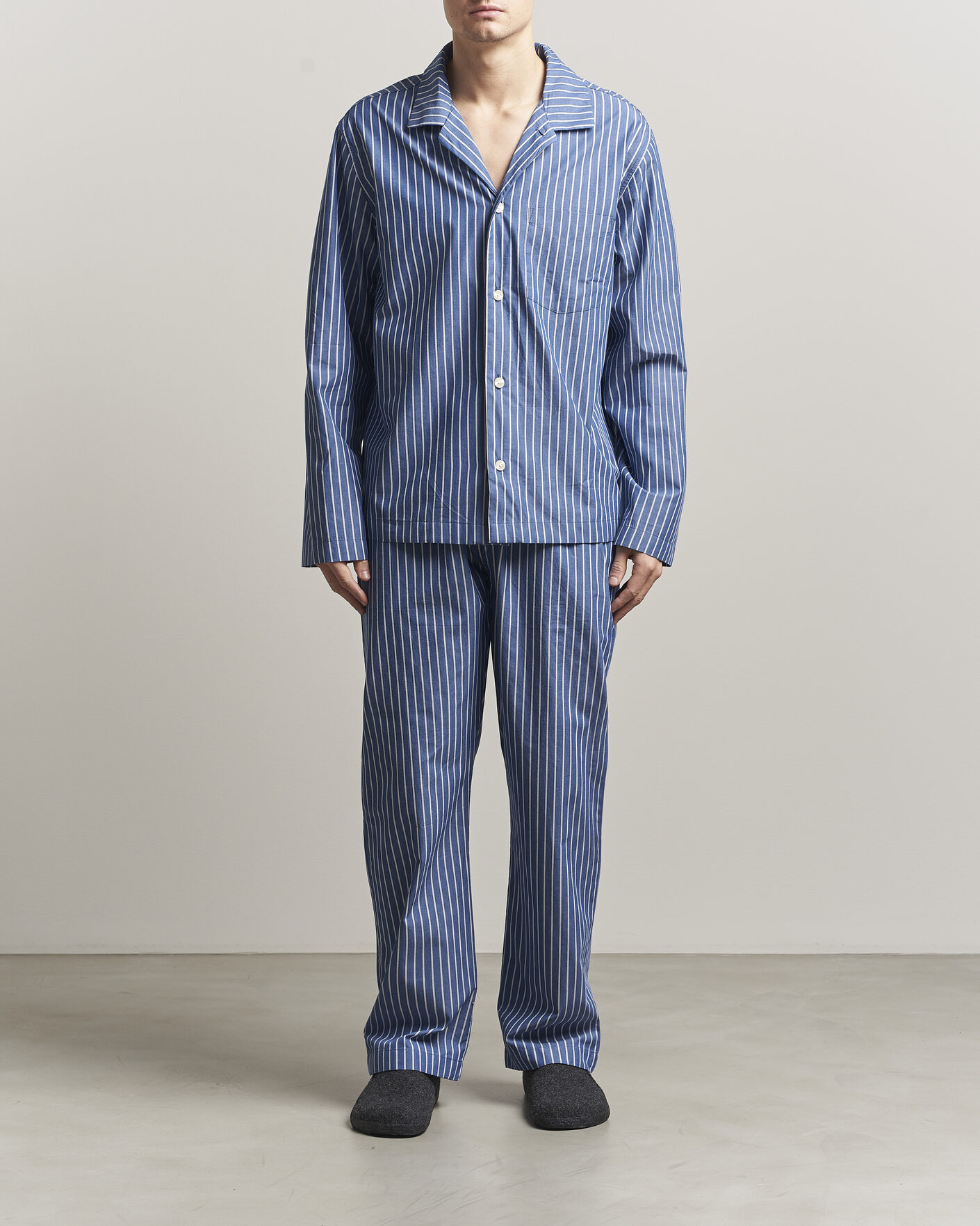 Homme | Peignoirs Et Pyjamas | GANT | Striped Poplin Pyjama Set Deep Cobalt