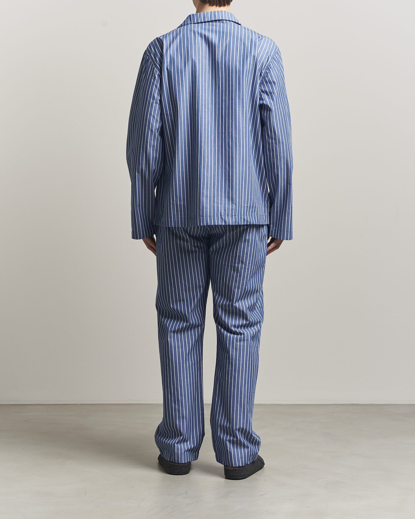 Homme | Peignoirs Et Pyjamas | Gant | Striped Poplin Pyjama Set Deep Cobalt
