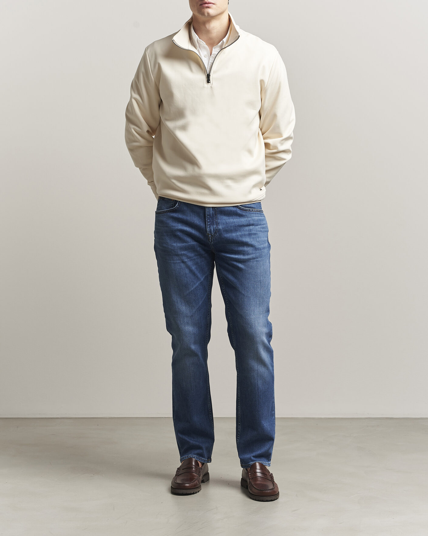 Homme | Pulls Et Tricots | Gant | Interlock Half Zip Creamed White