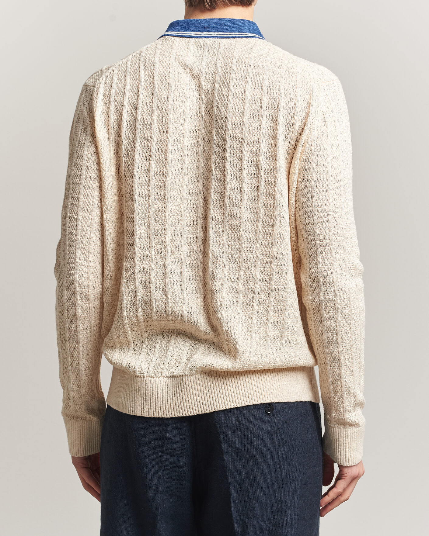 Homme | Pulls Et Tricots | GANT | Linen/Cotton Knitted Polo Creamed White