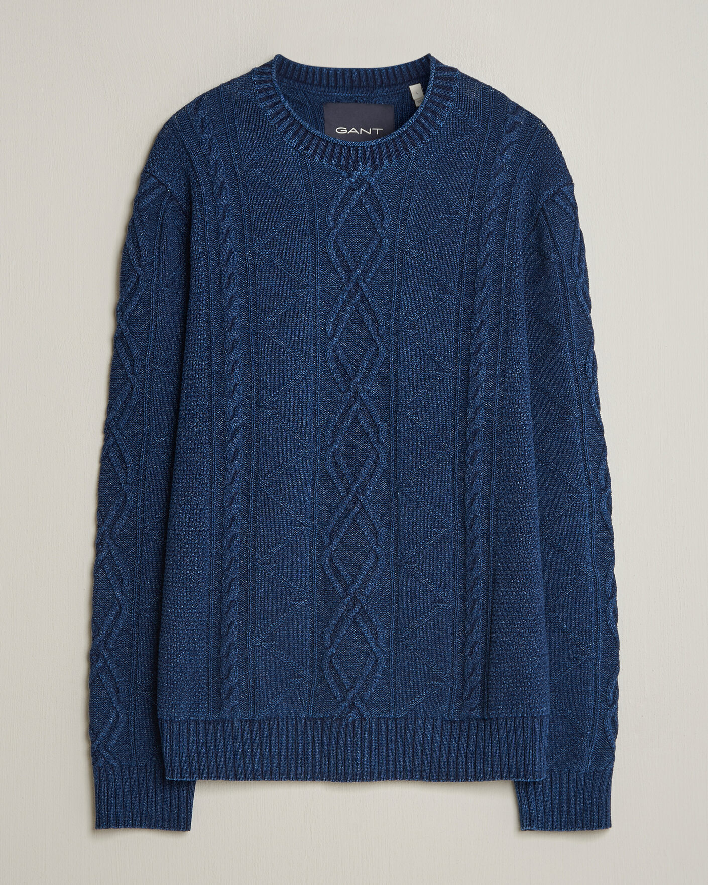 Homme | Pulls Et Tricots | GANT | Indigo Aran Knitted Sweater Rich Navy