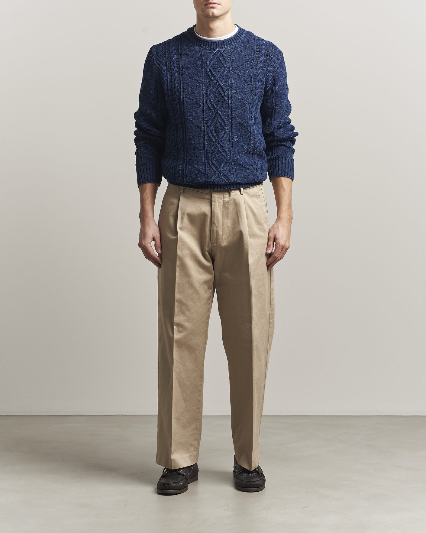 Homme | Pulls Et Tricots | GANT | Indigo Aran Knitted Sweater Rich Navy