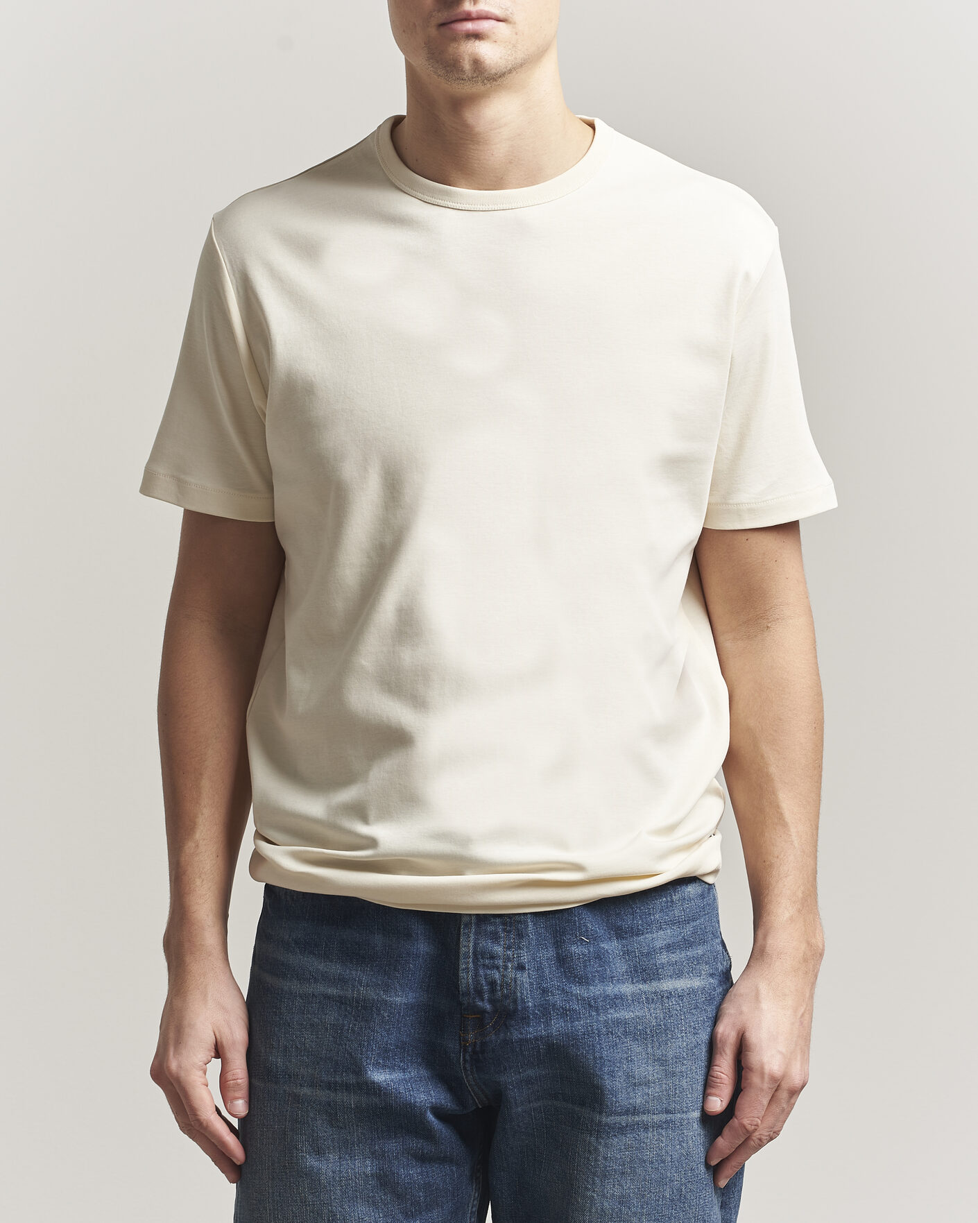 Homme | T-shirts | GANT | Interlock Crew Neck T-Shirt Creamed White