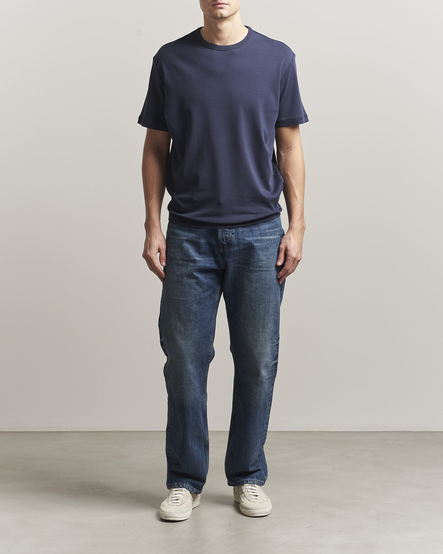 Homme | T-shirts | Gant | Interlock Crew Neck T-Shirt Evening Blue