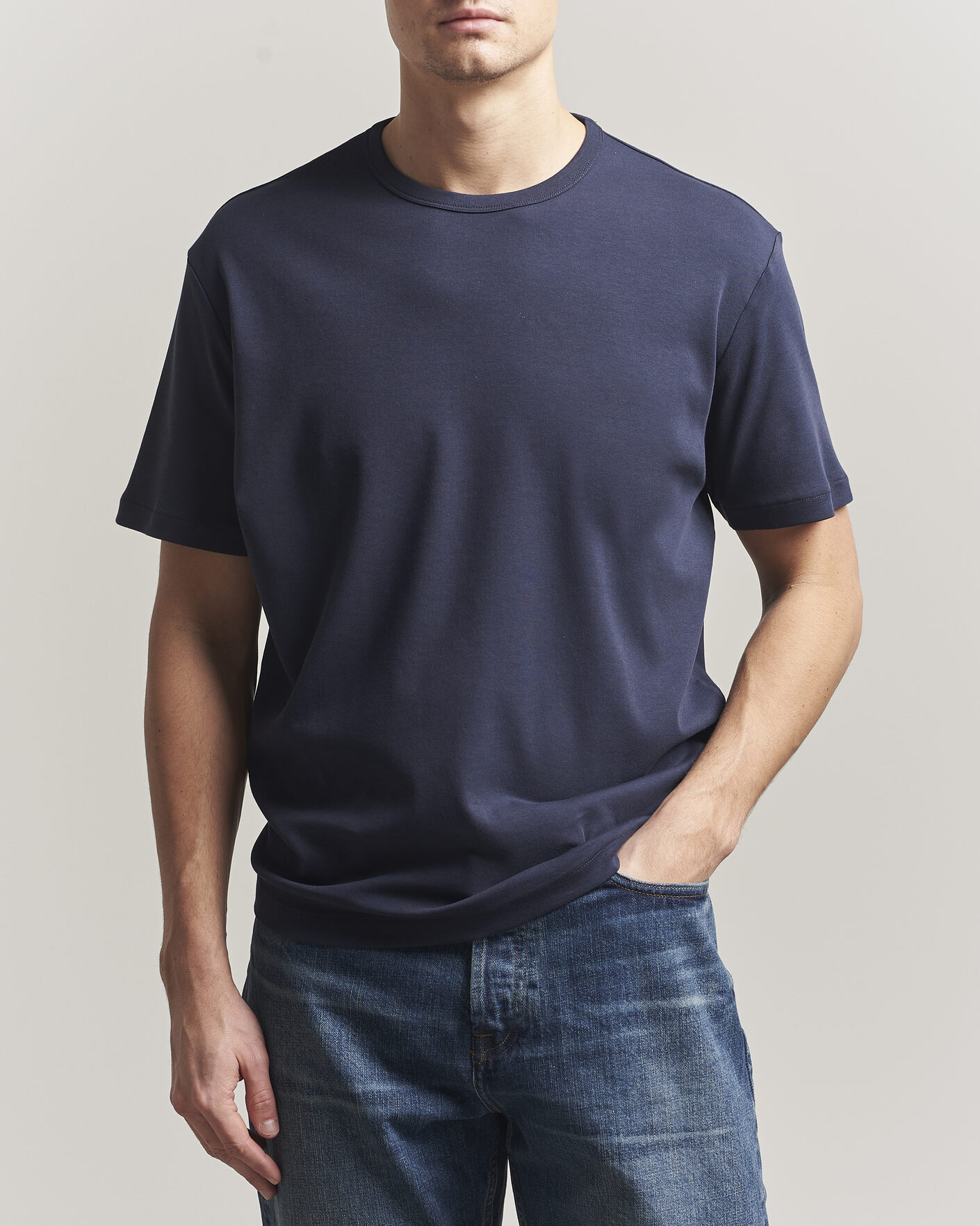 Homme | T-shirts | GANT | Interlock Crew Neck T-Shirt Evening Blue