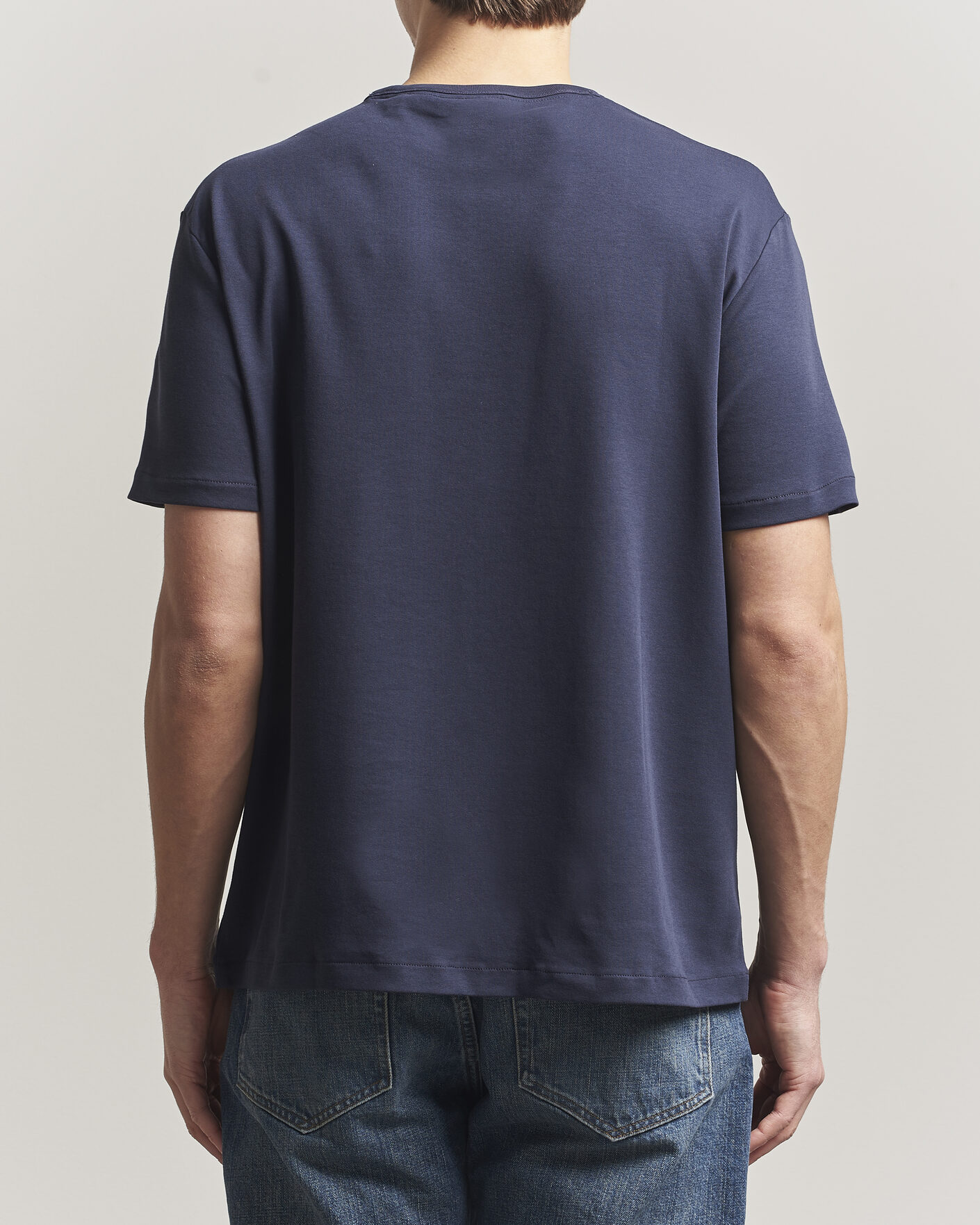 Homme | T-shirts | Gant | Interlock Crew Neck T-Shirt Evening Blue