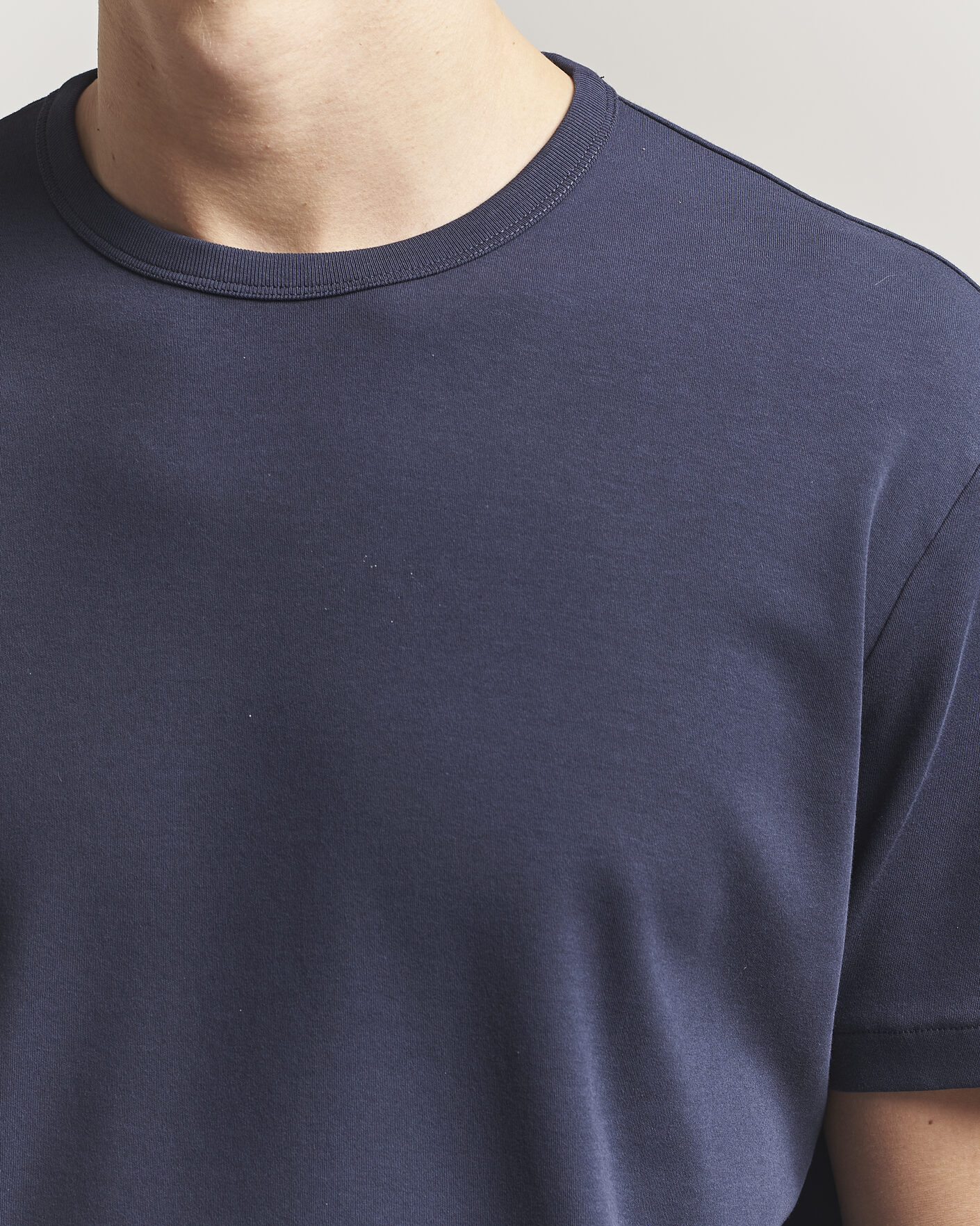 Homme | T-shirts | Gant | Interlock Crew Neck T-Shirt Evening Blue