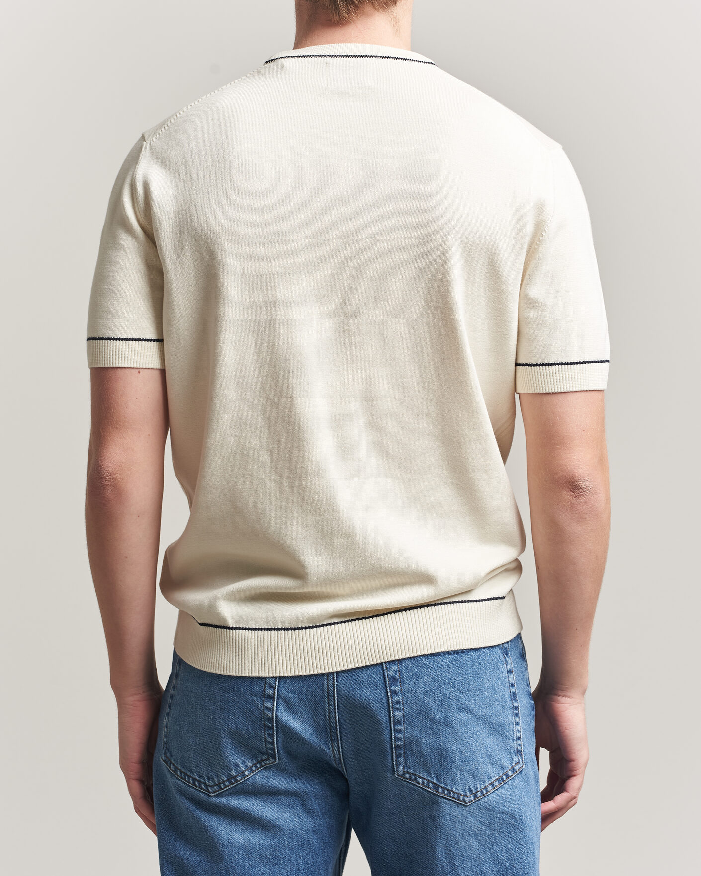 Homme | T-shirts | GANT | Cotton/Model Knitted T-Shirt Cream