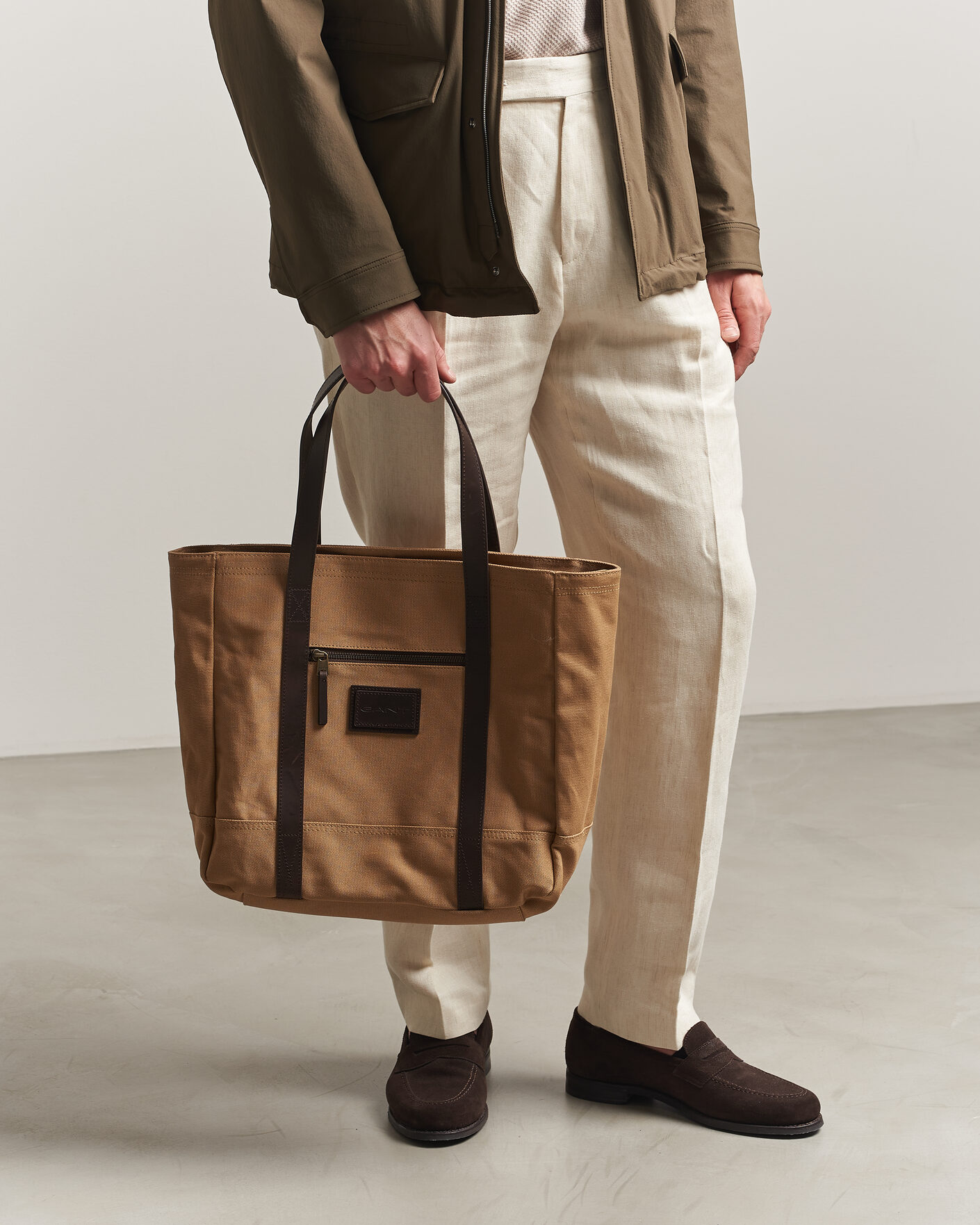 Homme | Sacs | Gant | Washed Canvas Tote Bag Warm Khaki