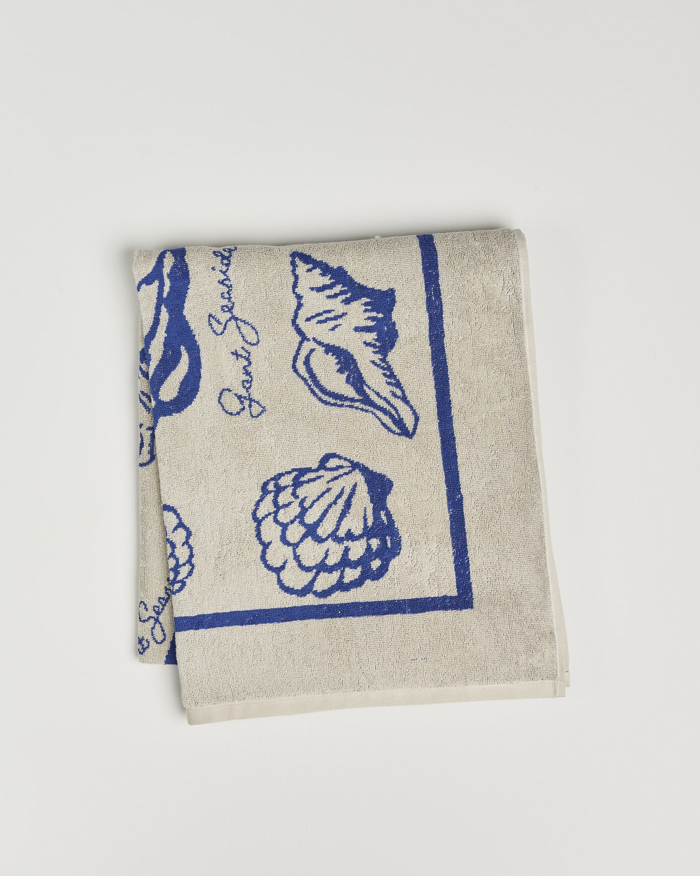 Homme | Tissus | Gant | Seashell Print Beach Towel Faded Beige