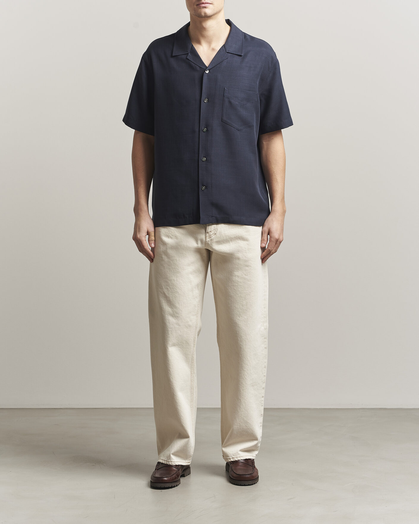 Homme | Chemises | GANT | Regular Fit Lyocell Resort Shirt Evening Blue