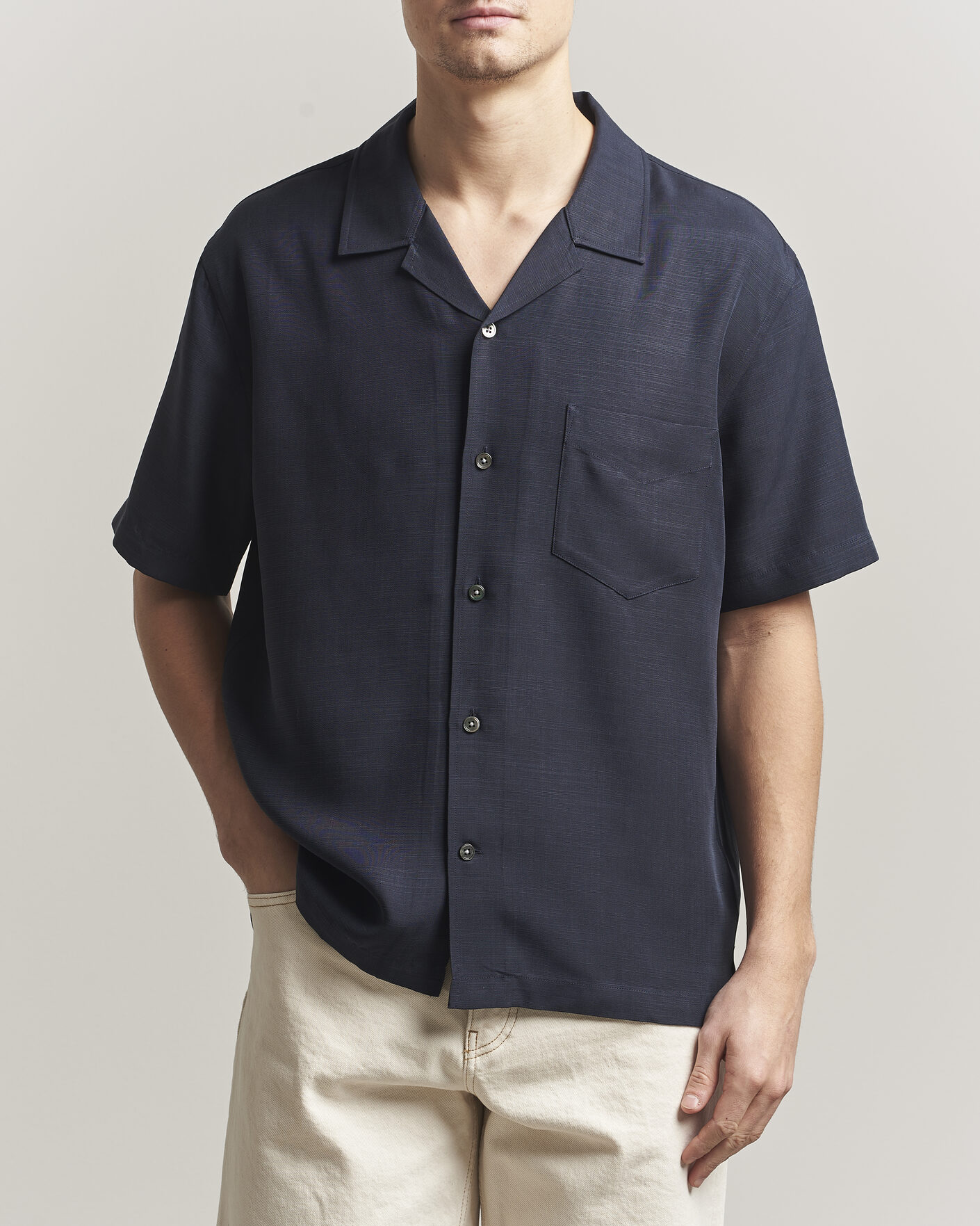Homme | Chemises | GANT | Regular Fit Lyocell Resort Shirt Evening Blue