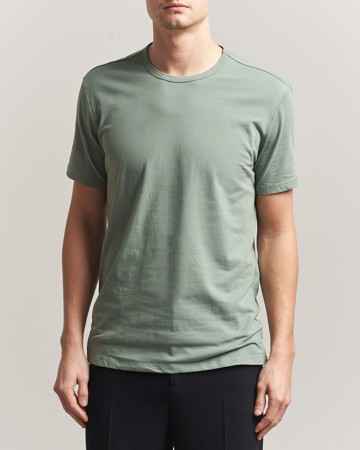 Homme | T-shirts | Calvin Klein | 3-Pack Cotton Stretch Crew Neck T-Shirt Black/Blue/Green