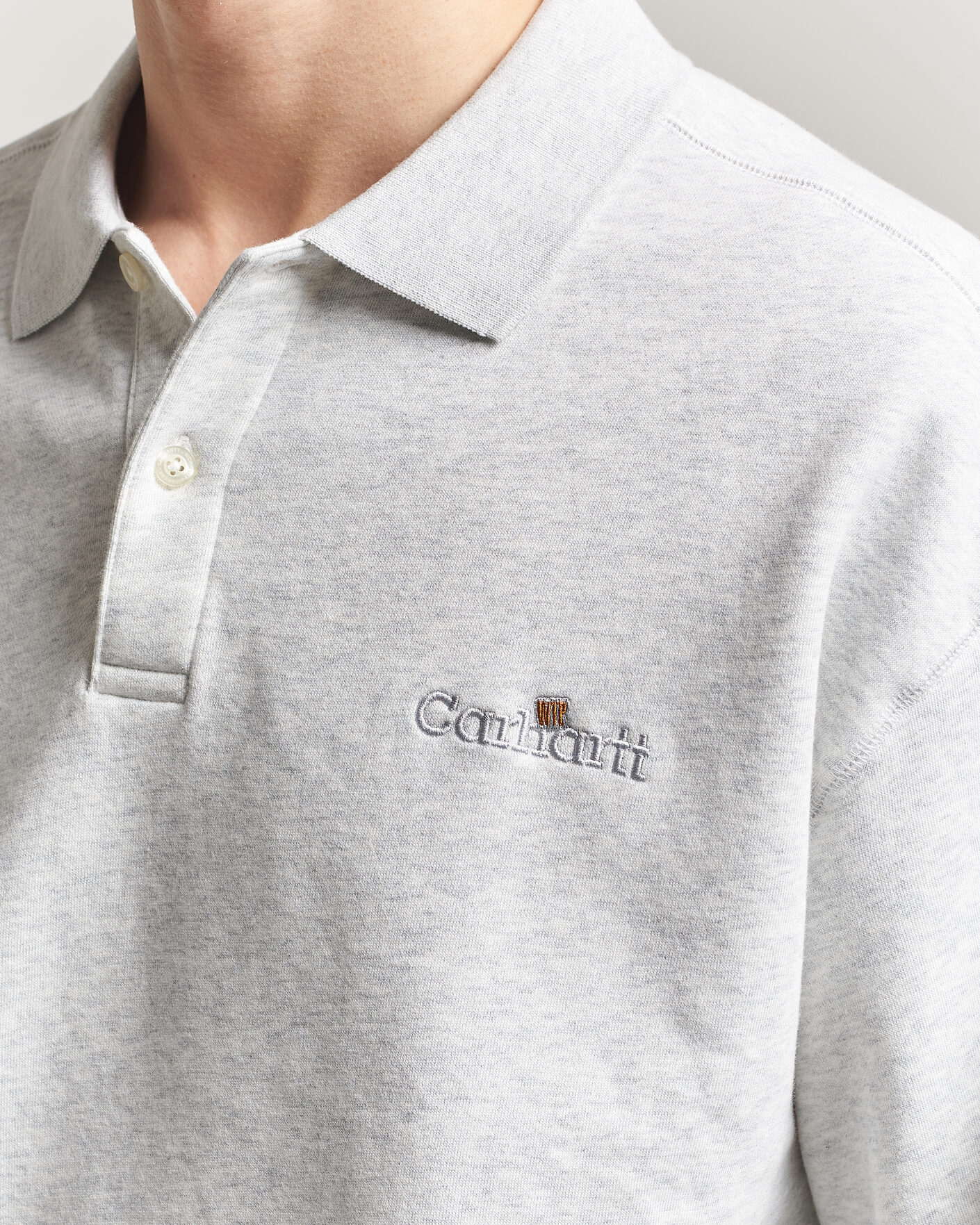 Homme | Pulls Et Tricots | Carhartt WIP | WIP Label Polo Sweatshirt Ash Heather