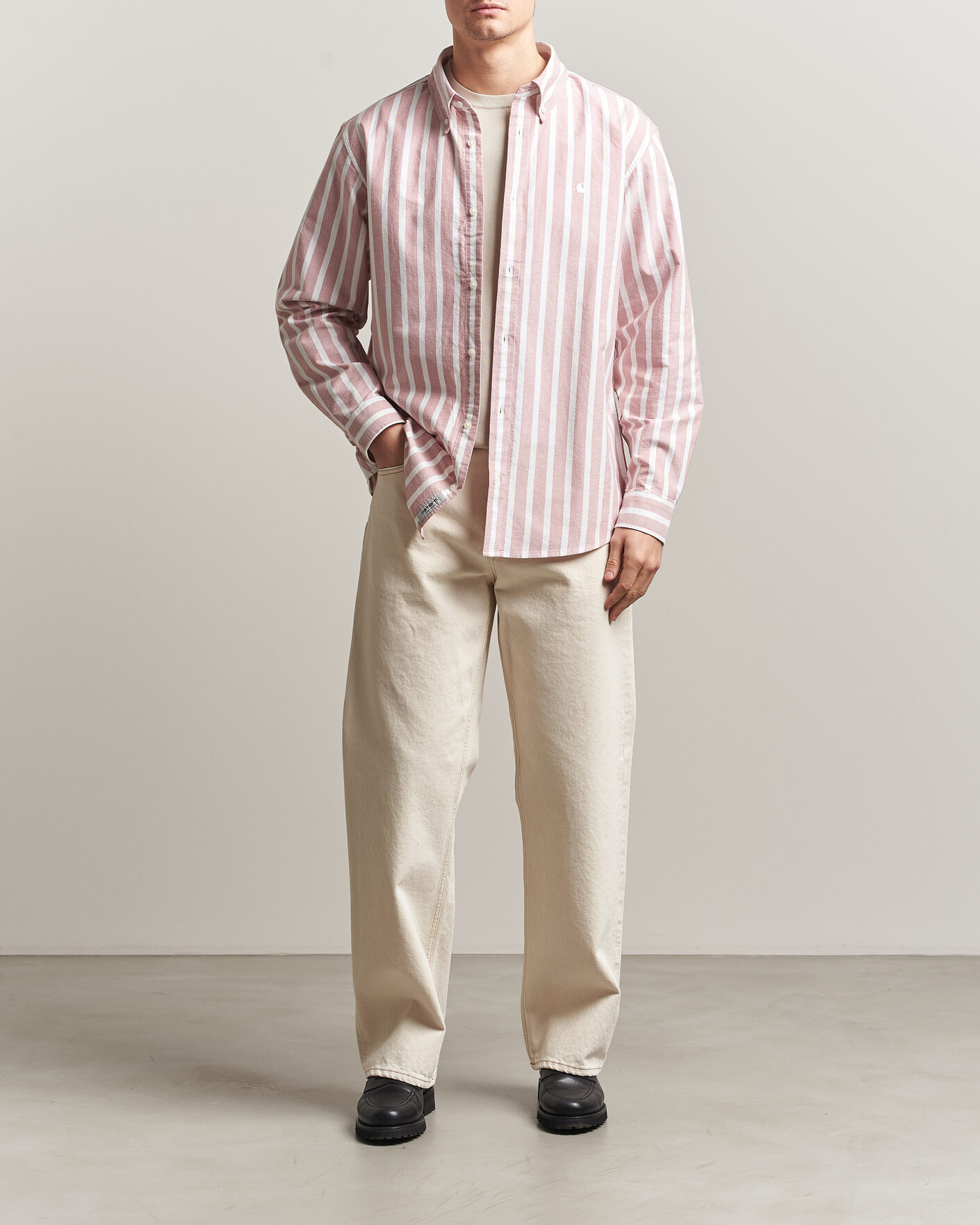 Homme | Chemises | Carhartt WIP | Deven Striped Oxford Shirt Oxide Red