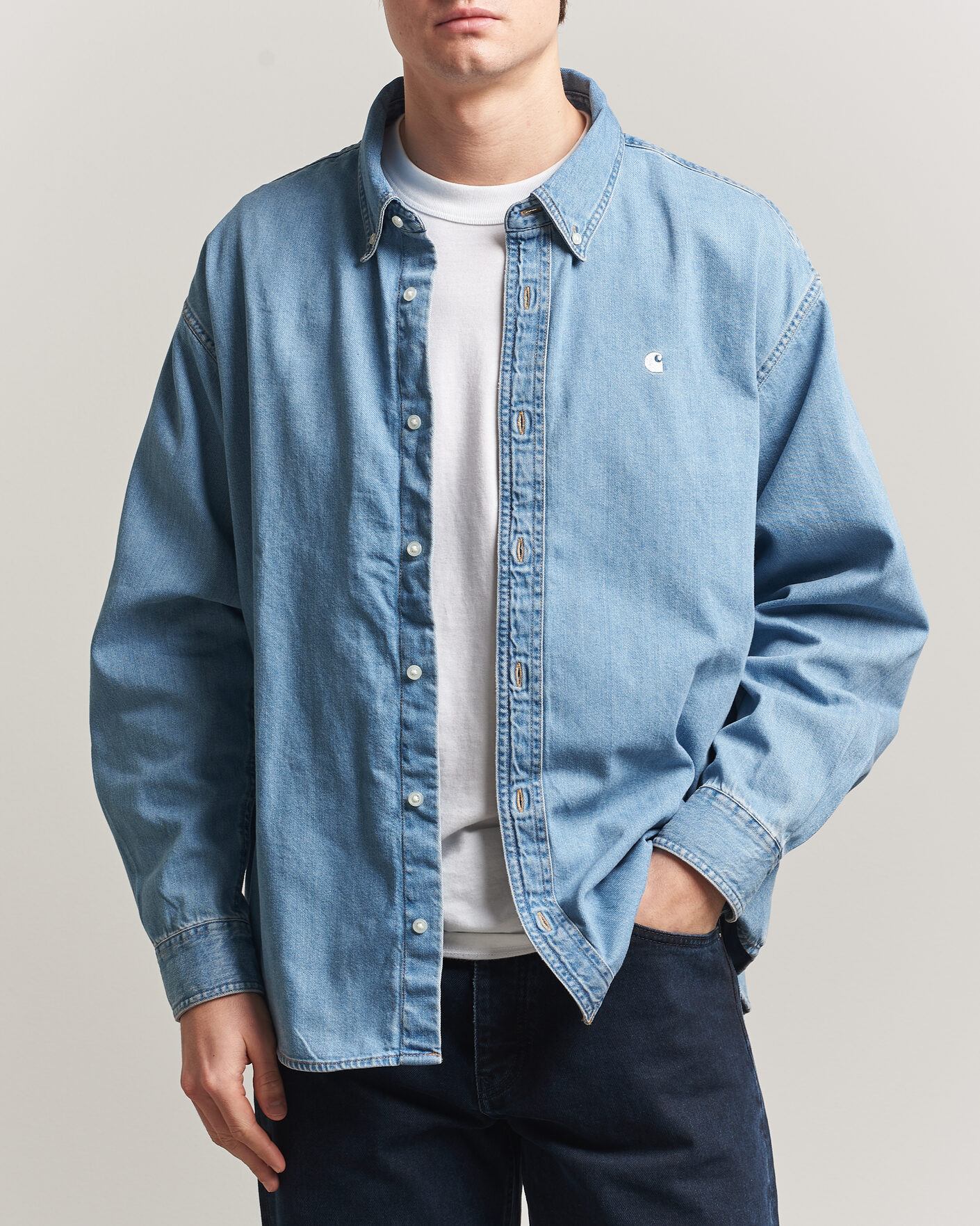 Homme | Chemises | Carhartt WIP | Lucas Denim Shirt Blue Bleached