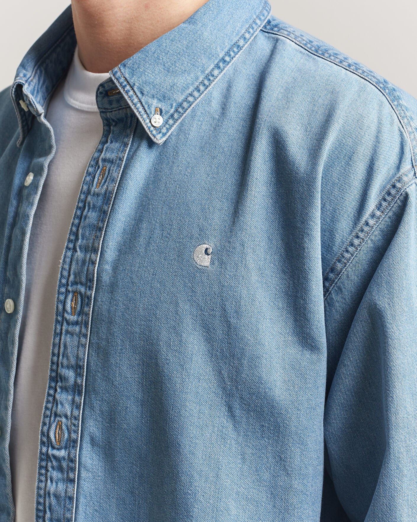 Homme | Chemises | Carhartt WIP | Lucas Denim Shirt Blue Bleached