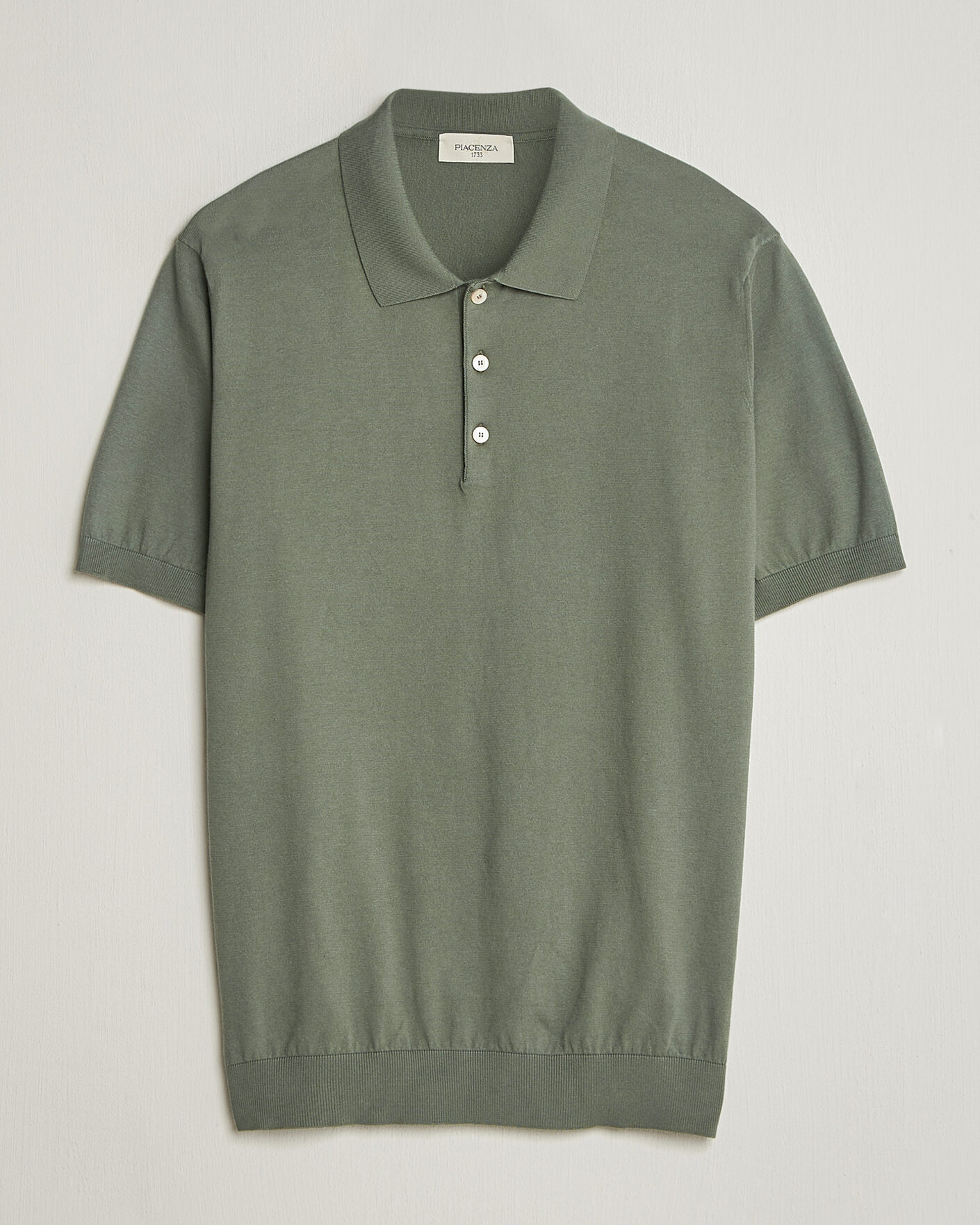 Homme | Polos | Piacenza Cashmere | Short Sleeve Knitted Polo Sage