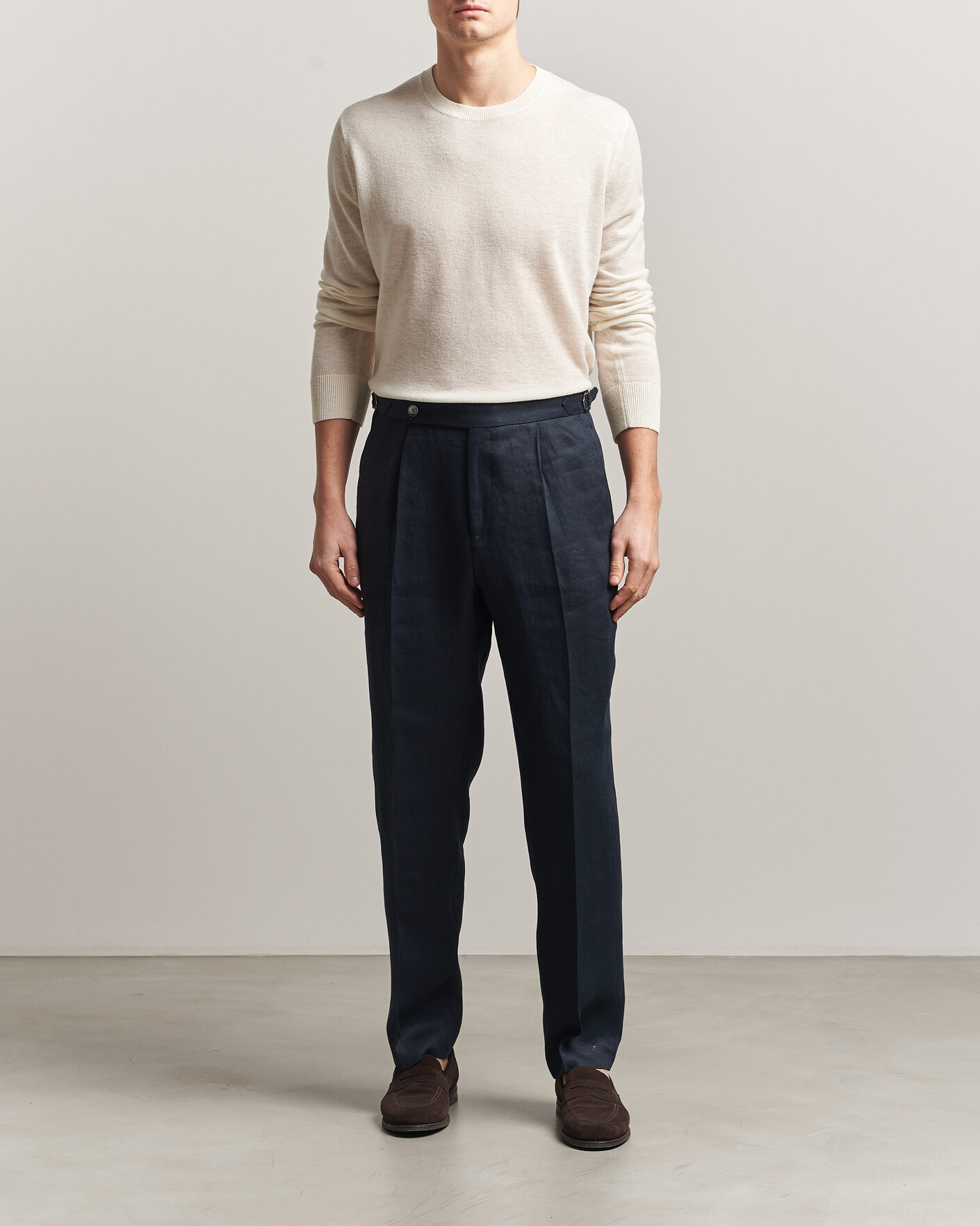 Homme | Pulls Et Tricots | Piacenza Cashmere | Soft Silk/Cashmere Crew Neck  Off White