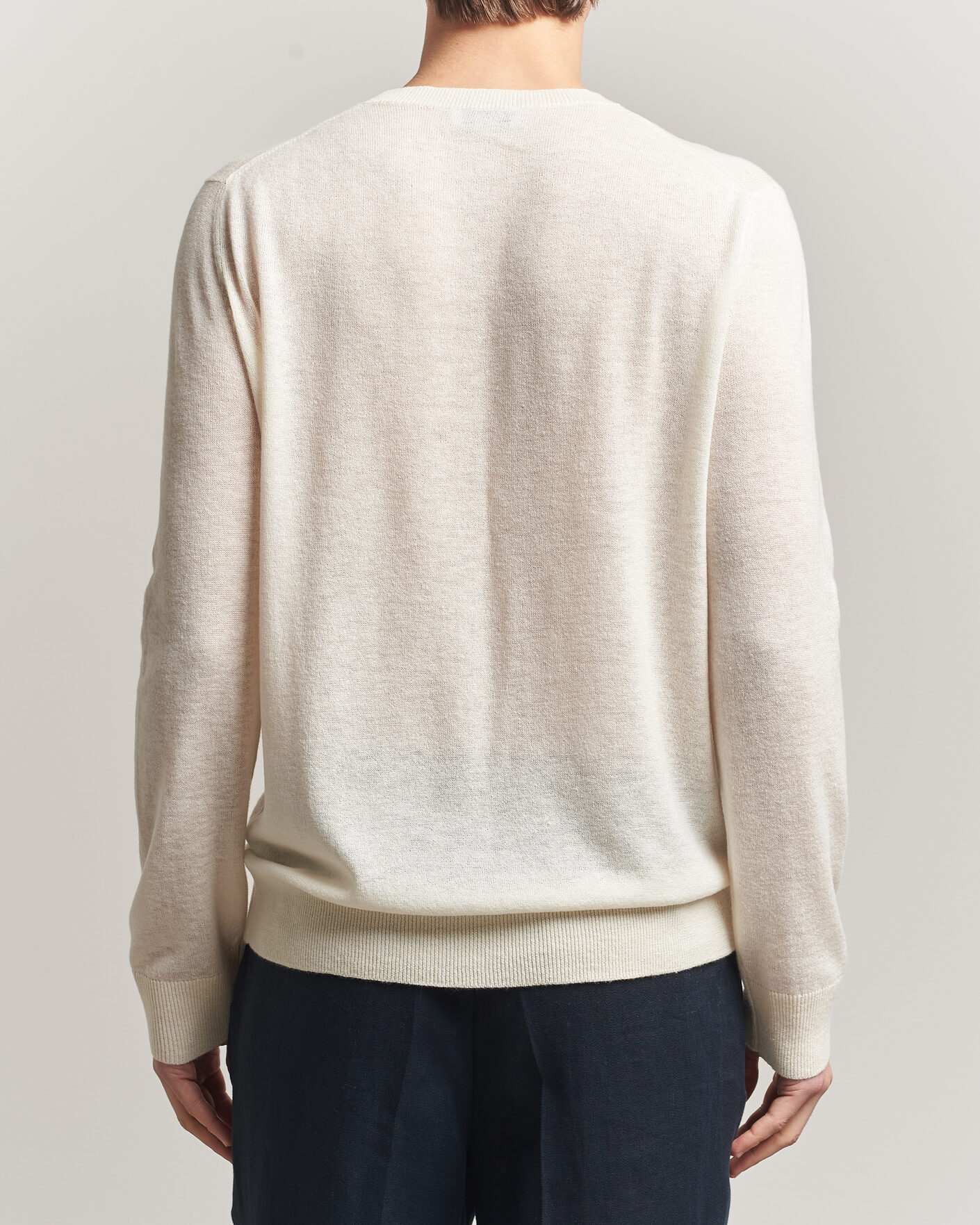Homme | Pulls Et Tricots | Piacenza Cashmere | Soft Silk/Cashmere Crew Neck  Off White