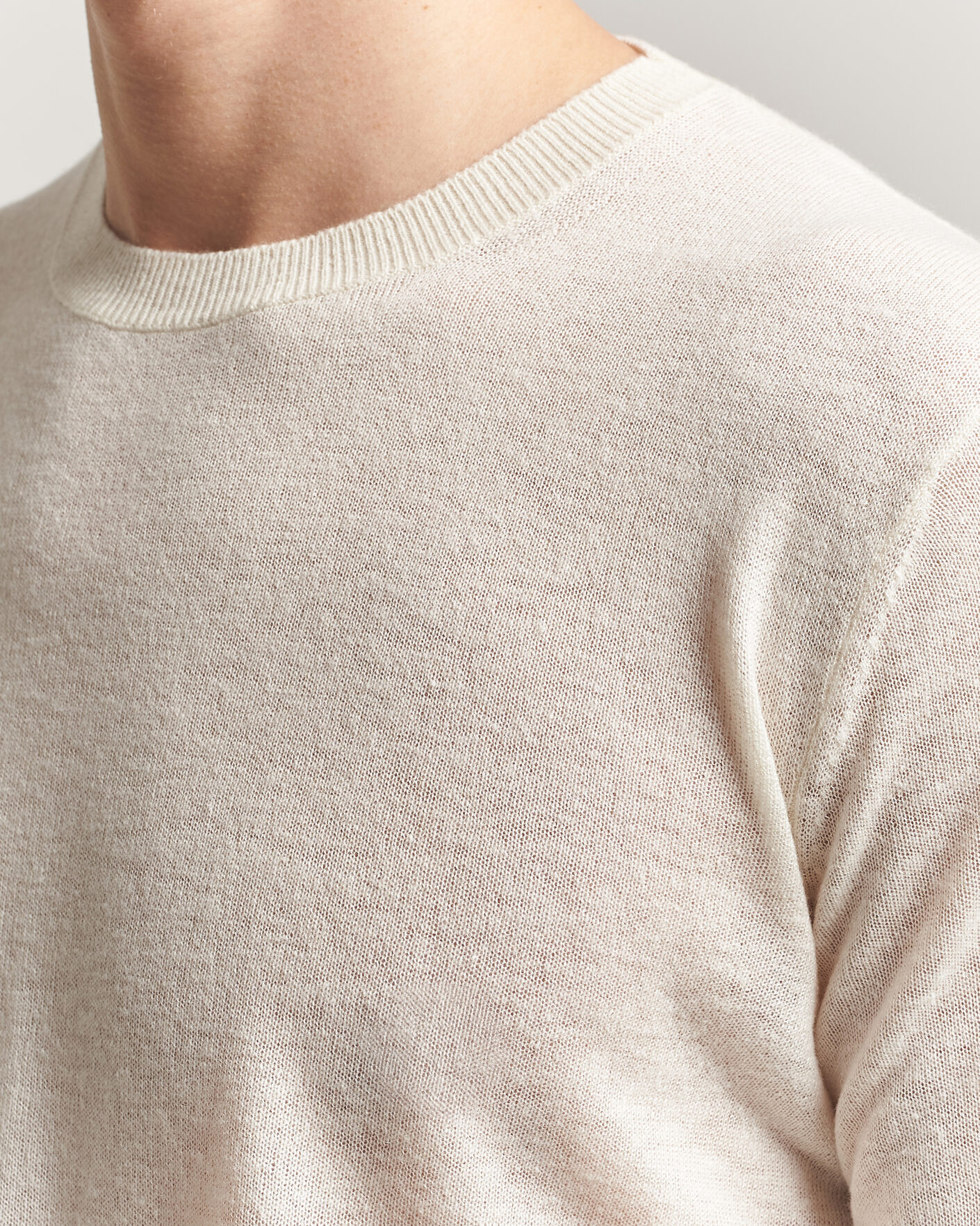 Homme | Pulls Et Tricots | Piacenza Cashmere | Soft Silk/Cashmere Crew Neck Off White