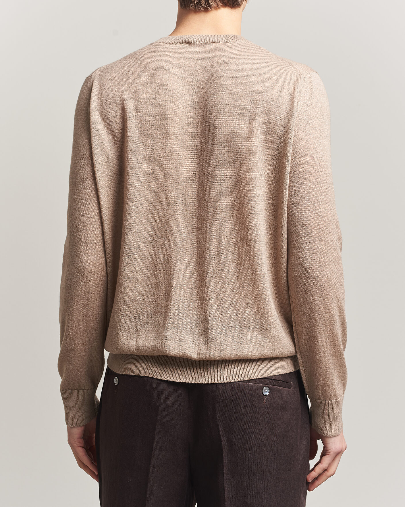 Homme | Pulls Et Tricots | Piacenza Cashmere | Soft Silk/Cashmere Crew Neck Beige