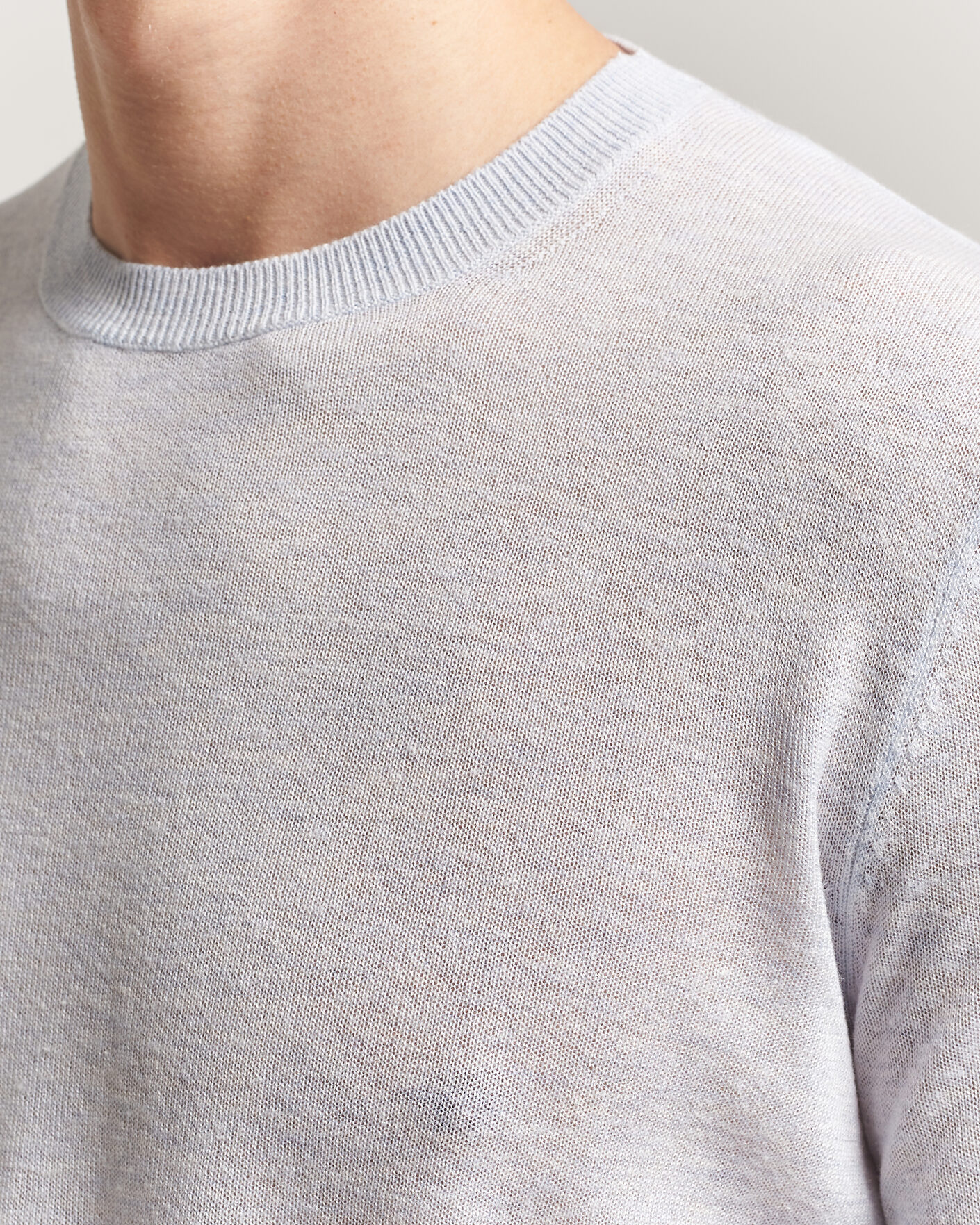 Homme | Pulls Et Tricots | Piacenza Cashmere | Soft Silk/Cashmere Crew Neck  Sky Blue
